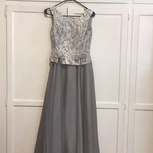 Grey and silver formal dress